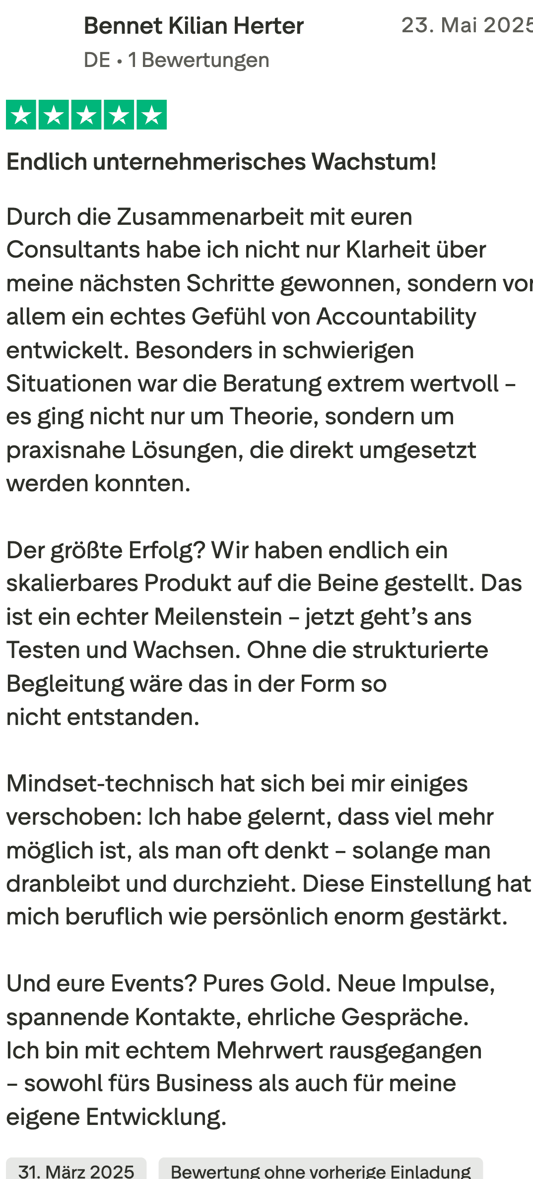 5-Sterne-Kundenbewertung auf Trustpilot